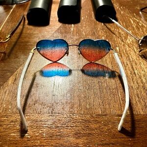 Cartier Heart-Shaped Sunglasses with Blue and Red Lenses